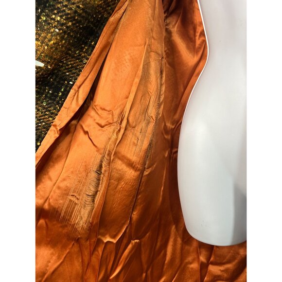 Vintage Pendleton Wool Tweed Coat Black Orange Plaid button peckled - Picture 5 of 8